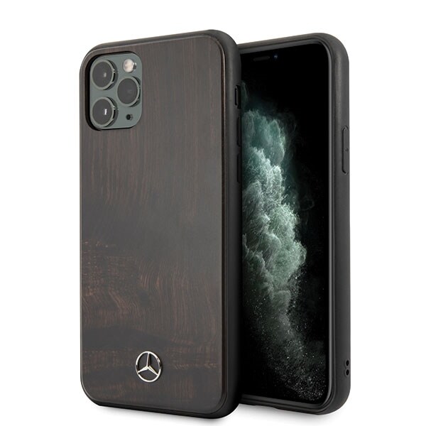 Mercedes Wood Line Rosewood-fodral för iPhone 11 Pro Max - brunt