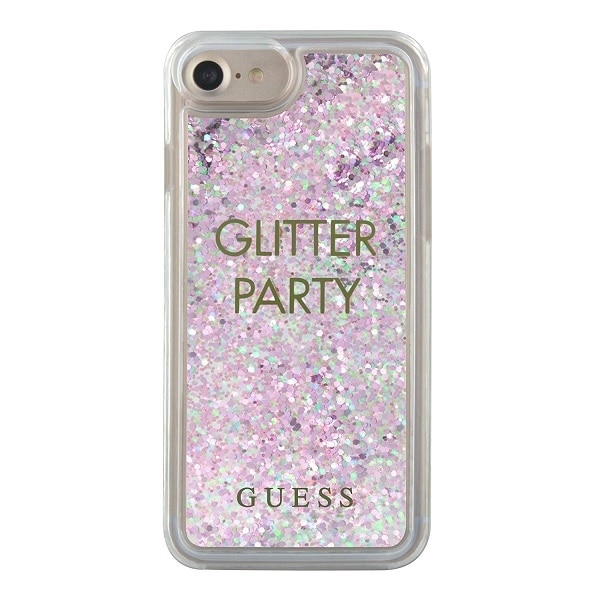 Guess GUHCP7GLUQPU iPhone 6/7/8 /SE 2020 / SE 2022 lila / lila hårt fodral Liquid Glitter Party