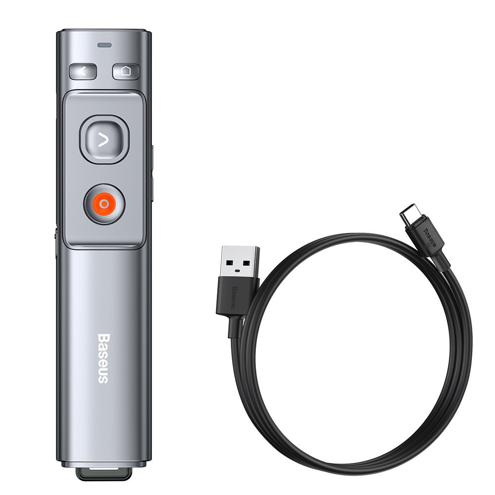 Baseus Orange Dot trådlös presentationslaserpekare - grå (med batteri)