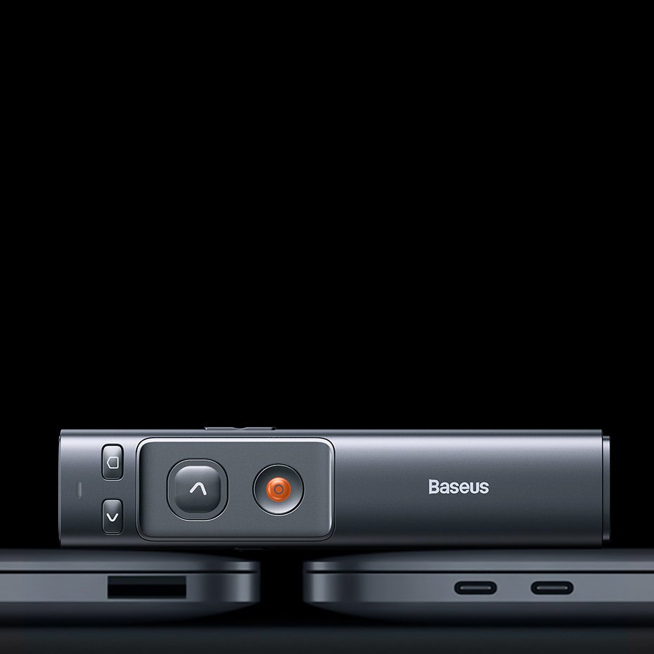 Baseus Orange Dot trådlös presentationslaserpekare - grå (med batteri)