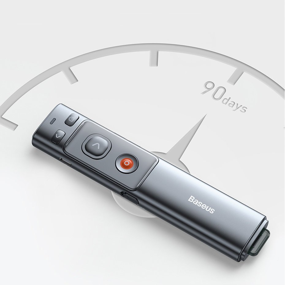 Baseus Orange Dot trådlös presentationslaserpekare - grå (med batteri)