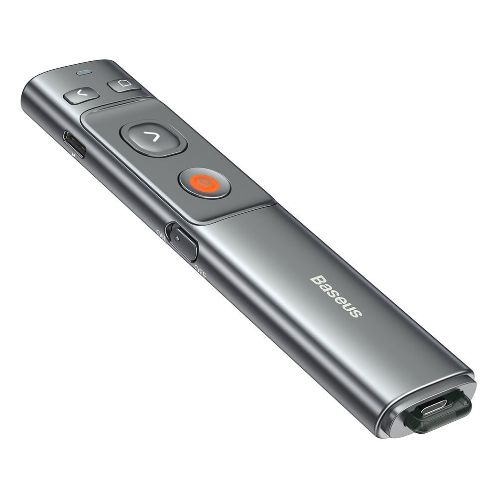 Baseus Orange Dot trådlös presentationslaserpekare - grå (med batteri)