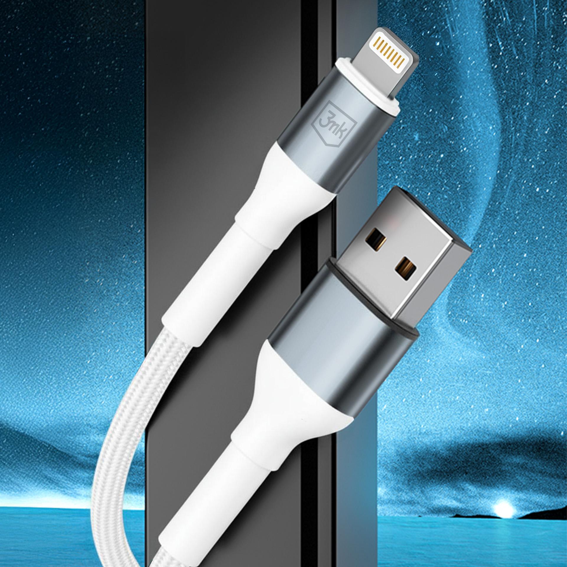 3mk 3mk Kabel 3mk Hyper Cable N-SERIES USB-A / Lightning 2m 5V/2,4A 12W / vit