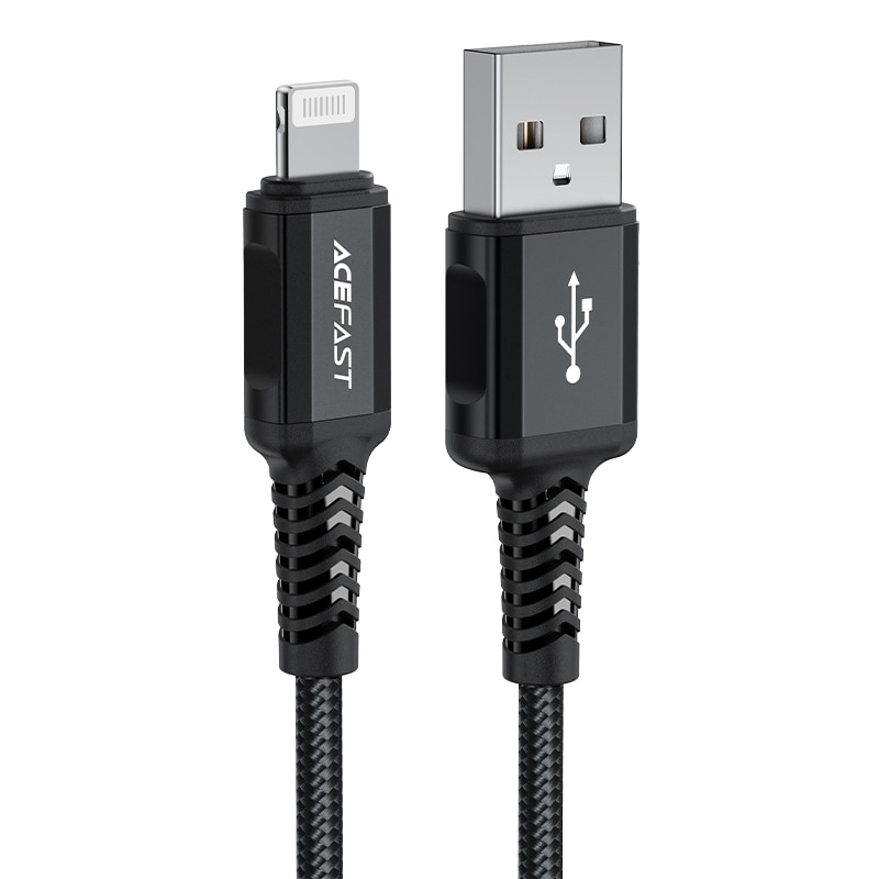 Acefast MFI USB - Lightning-kabel 1,8m, 2,4A svart (C4-02 A Svart)