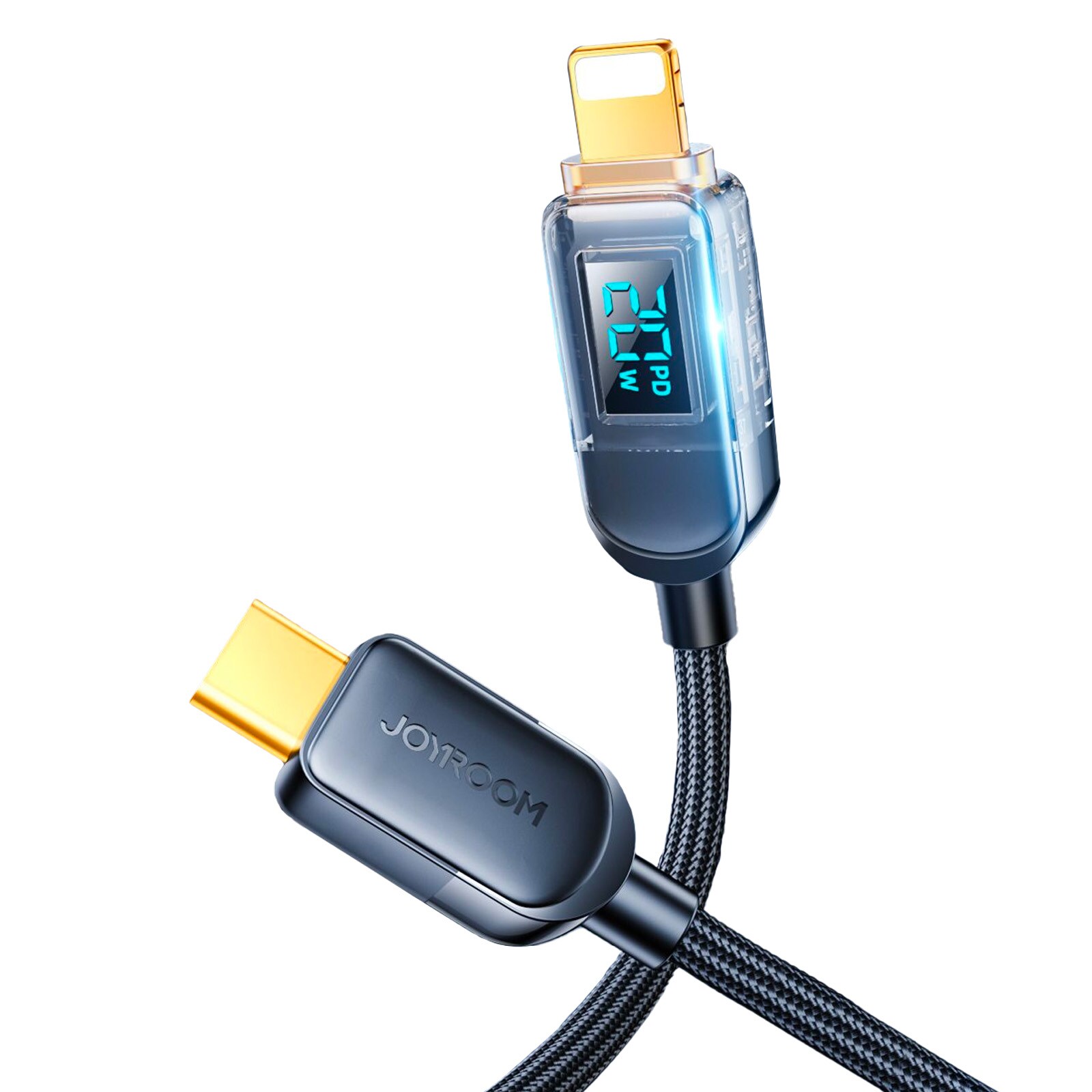 Joyroom A4 USB-C / Lightning-kabel 20W 1,2m med display - svart