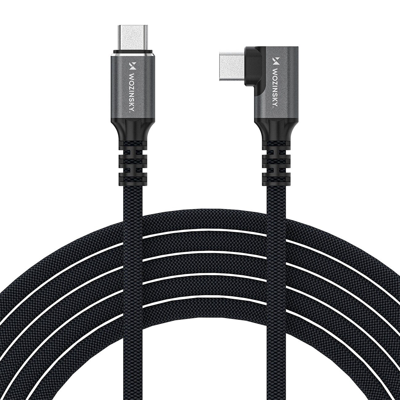 Wozinsky WPS2-UY41S USB-C Thunderbolt 4 240W vinklad kabel 2m - Svart