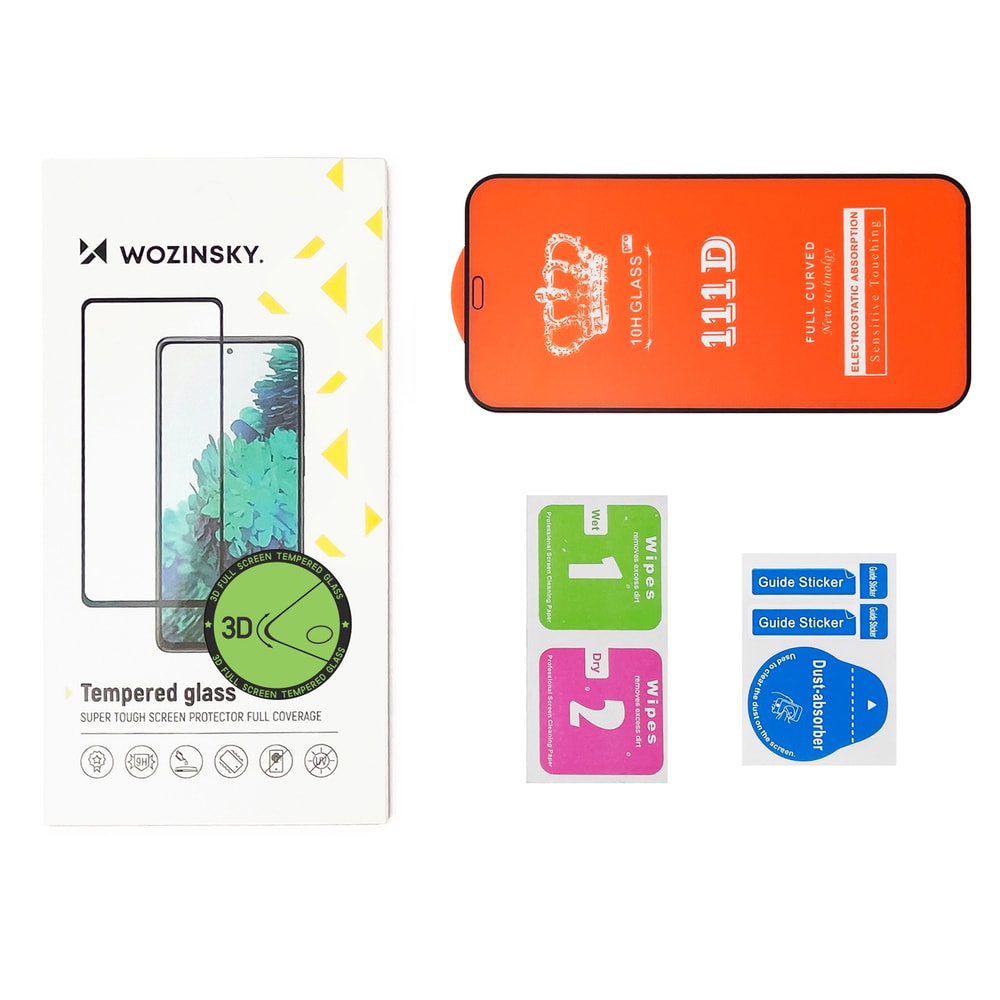 Wozinsky Härdat glas Full Glue Super Tough skärmskydd Case Friendly för Samsung Galaxy A22 4G svart