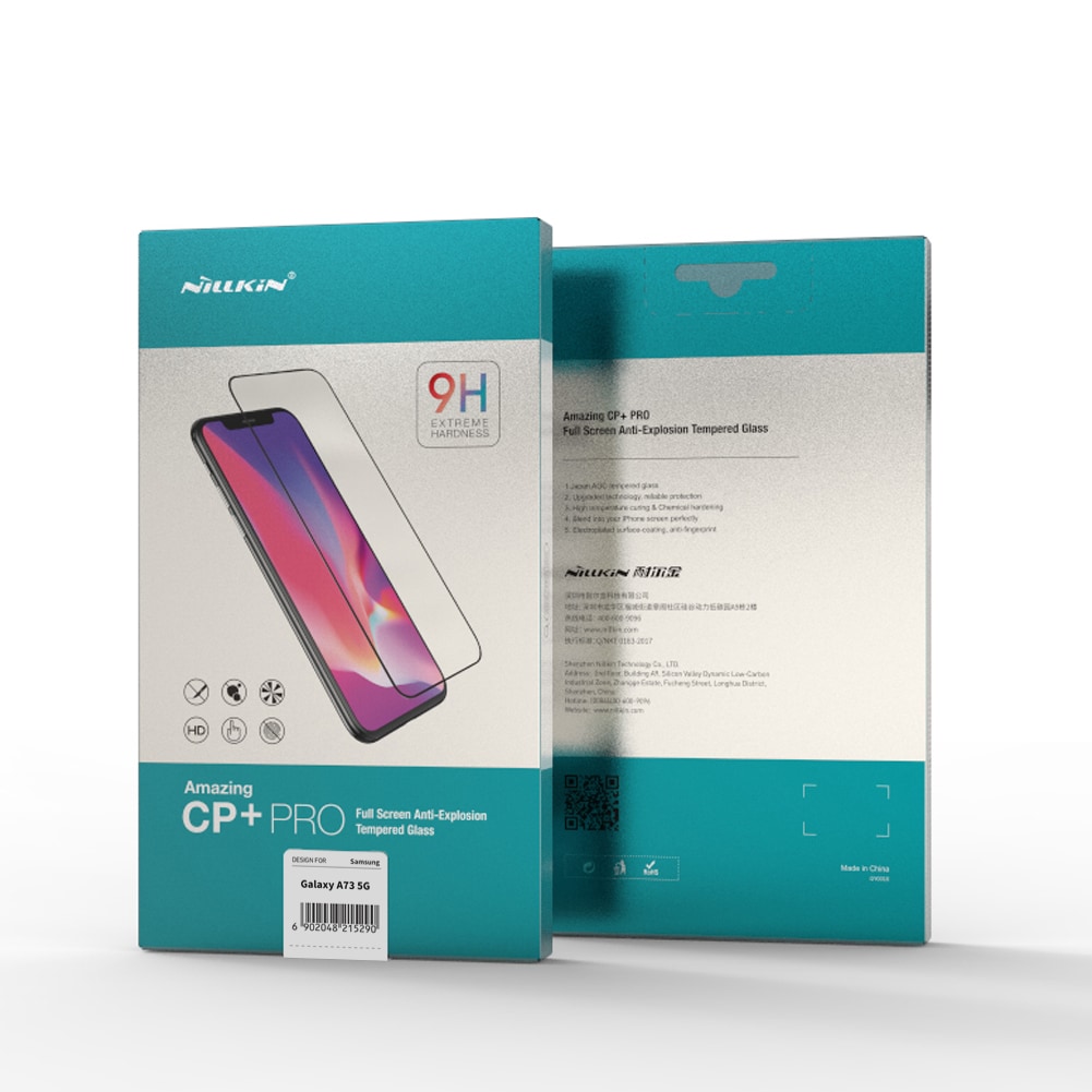 Nillkin CP+PRO ultratunt härdat fullskärmsglas med 0,2 mm ram 9H Samsung Galaxy A73 svart