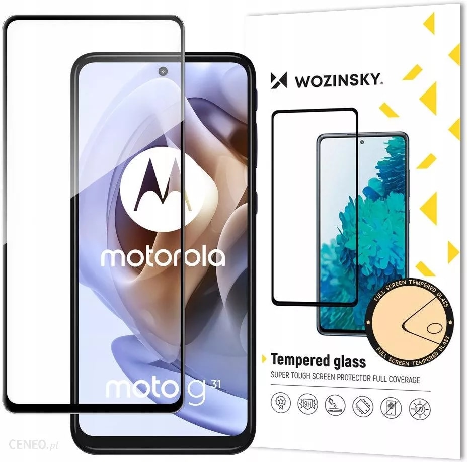 Wozinsky Fullt lim Moto G51 helskärm härdat glas med svart ram