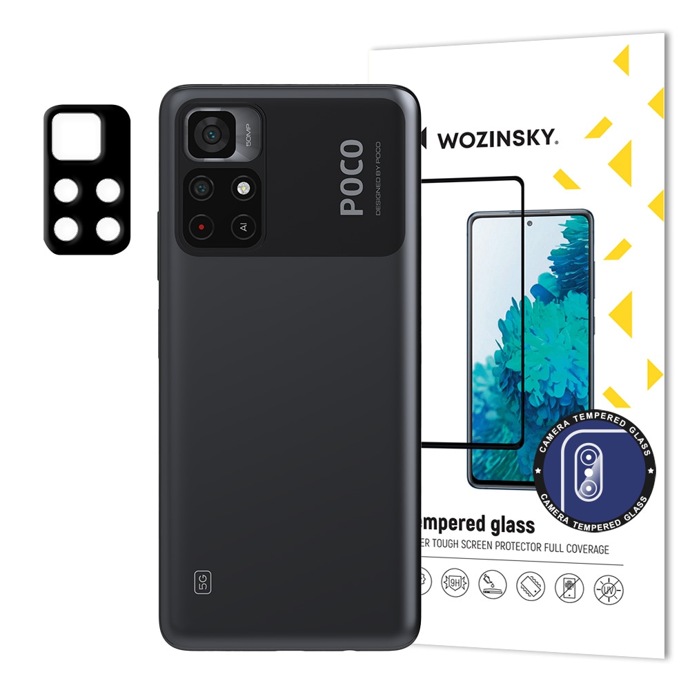 Wozinsky Full kamera glas 9H Full kamera härdat glas för Xiaomi Poco M4 Pro 5G-kamera