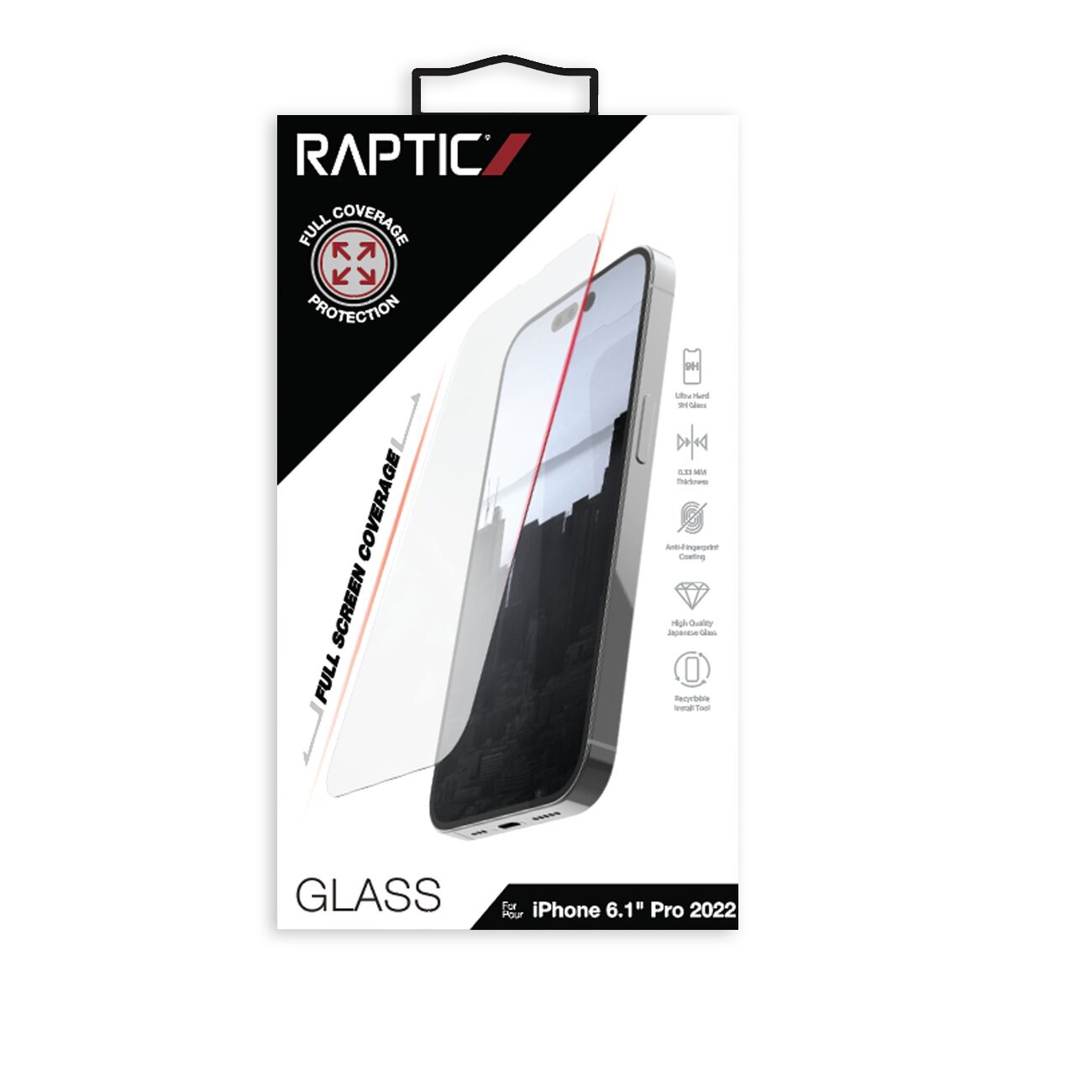 Raptic X-Doria Full Glass iPhone 14 Pro härdat glas för helskärm