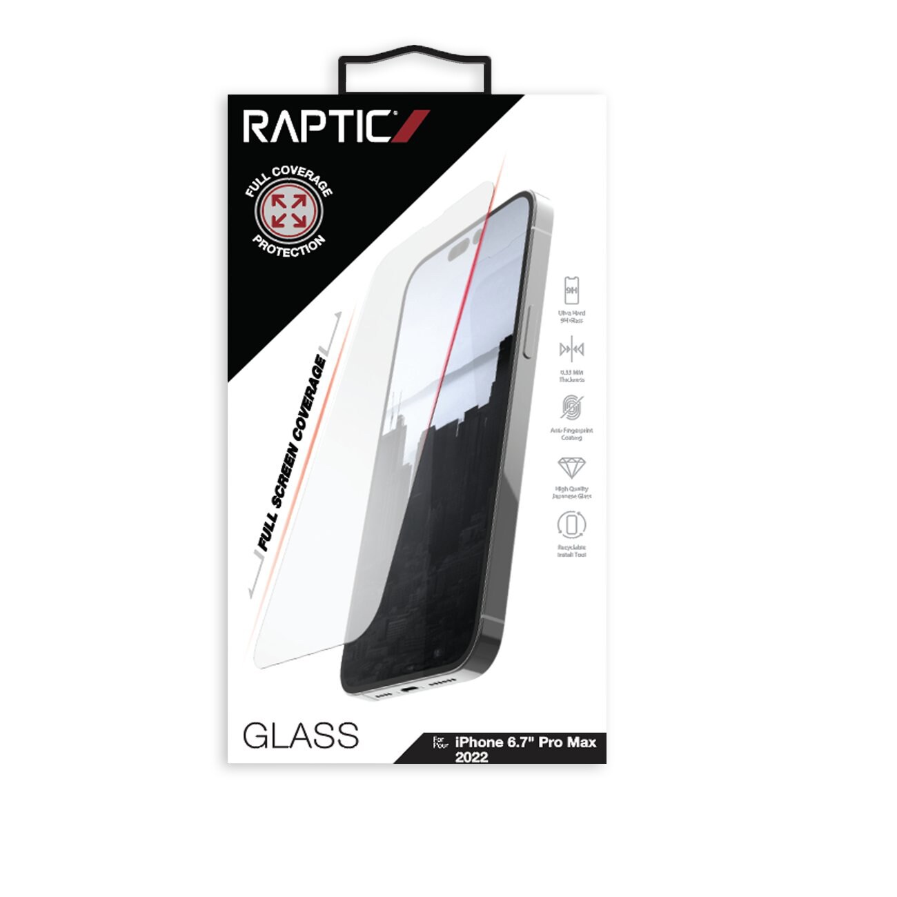 Raptic X-Doria Full Glass härdat glas iPhone 14 Pro Max för hela skärmen