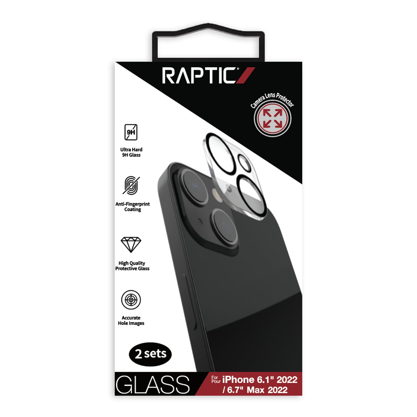 Raptic X-Doria kameraskyddsglas 2x iPhone 14 härdat glas för kamera kameralins