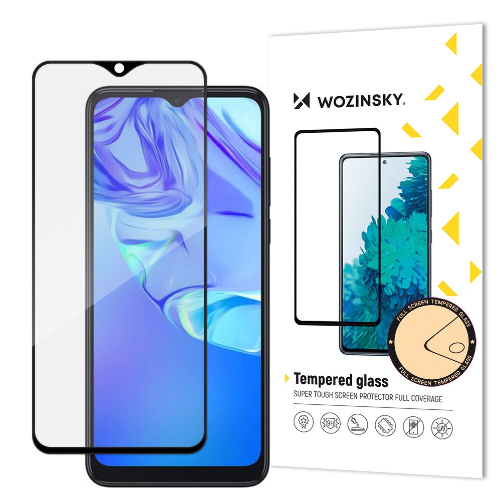 Wozinsky super hållbar Full Lim härdat glas fullskärm med ram Case Friendly TCL 305 svart