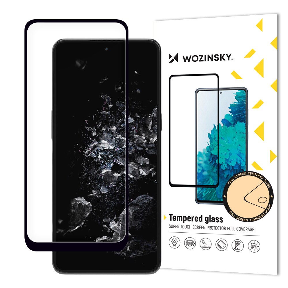 Wozinsky Härdat glas med full limning för OnePlus 10T/Ace Pro 9H, full skärm, svart ram