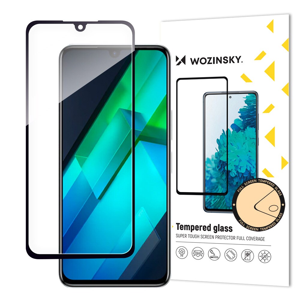 Wozinsky Fullt lim Härdat glas Infinix Note 12 G96 Fullt skärmskydd Svart (fodralvänligt)