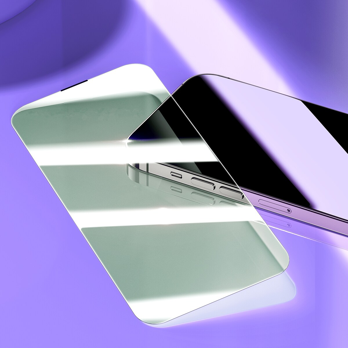Baseus Härdat glas för iPhone 14 Pro Max med blåljusfilter & 0,3 mm högtalarskydd + monteringsram
