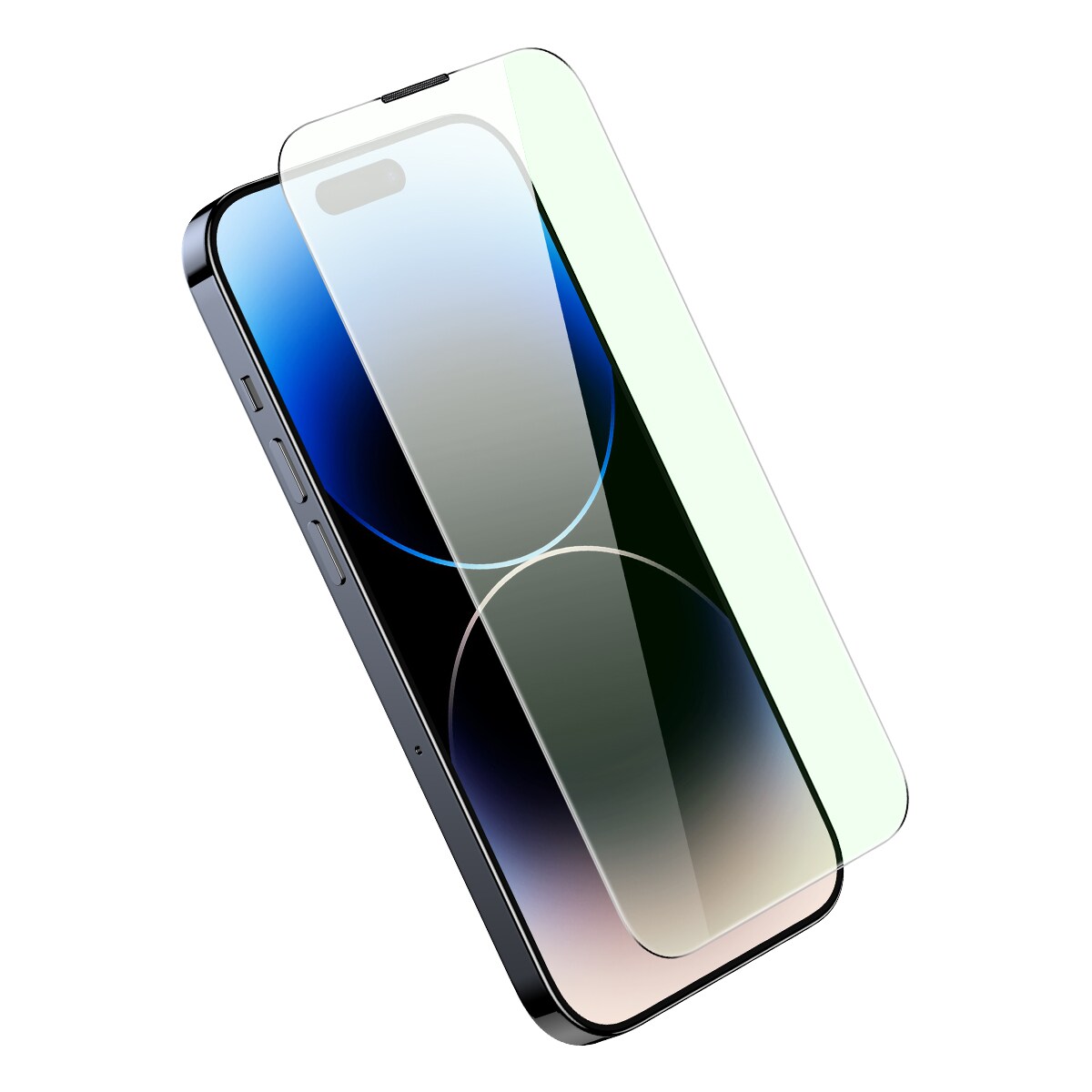 Baseus Härdat glas för iPhone 14 Pro Max med blåljusfilter & 0,3 mm högtalarskydd + monteringsram