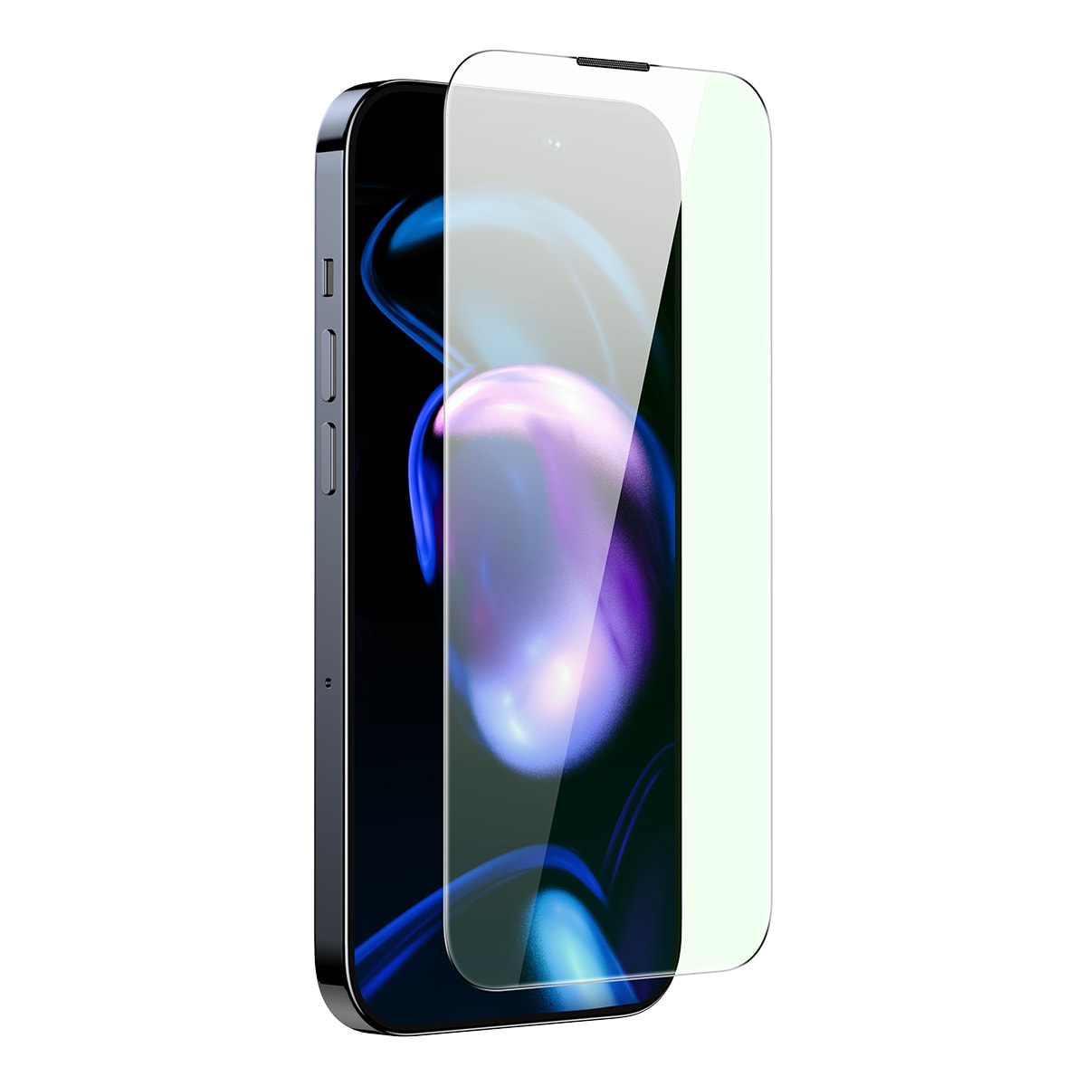 Baseus Härdat glas för iPhone 14 Pro med blåljusfilter och 0,3 mm högtalarskydd + monteringsram