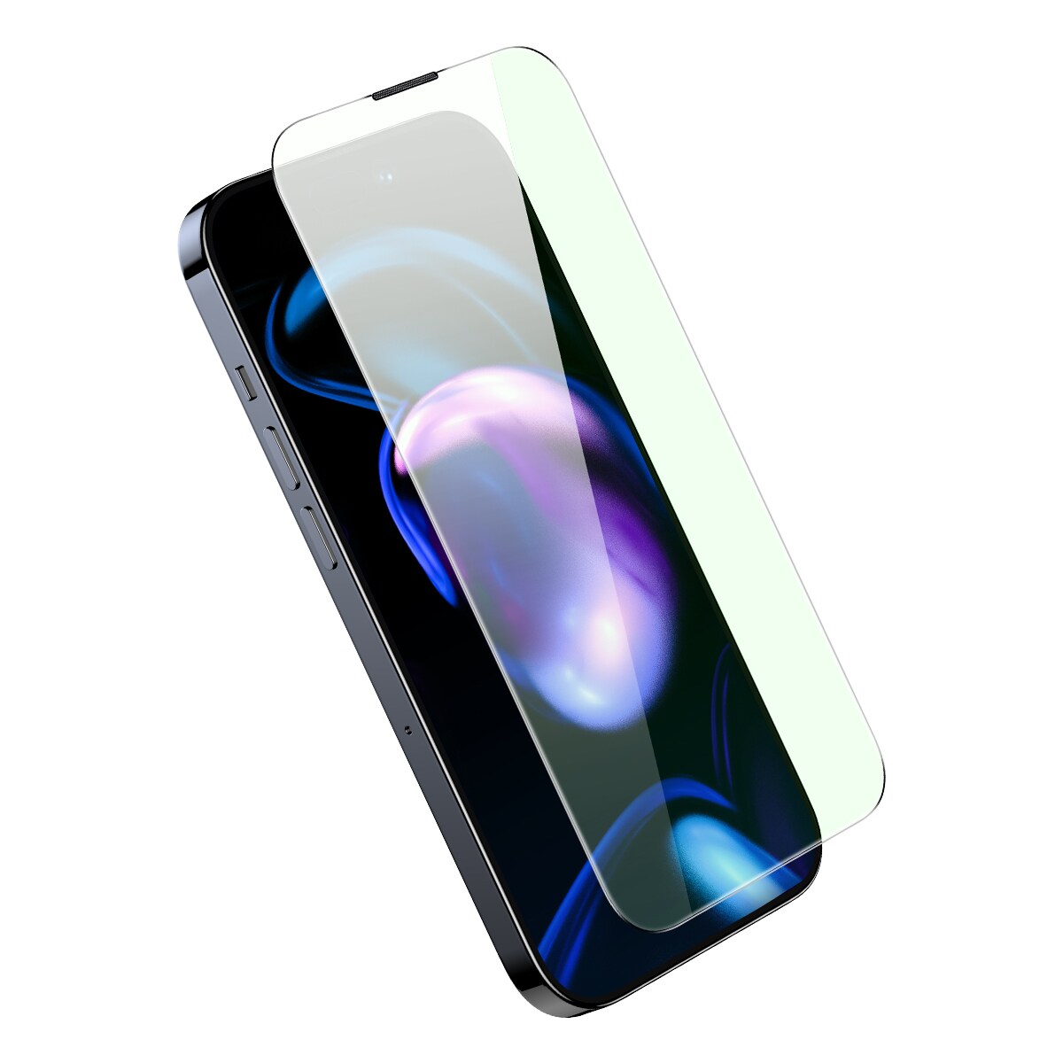 Baseus Härdat glas för iPhone 14 Pro med blåljusfilter och 0,3 mm högtalarskydd + monteringsram
