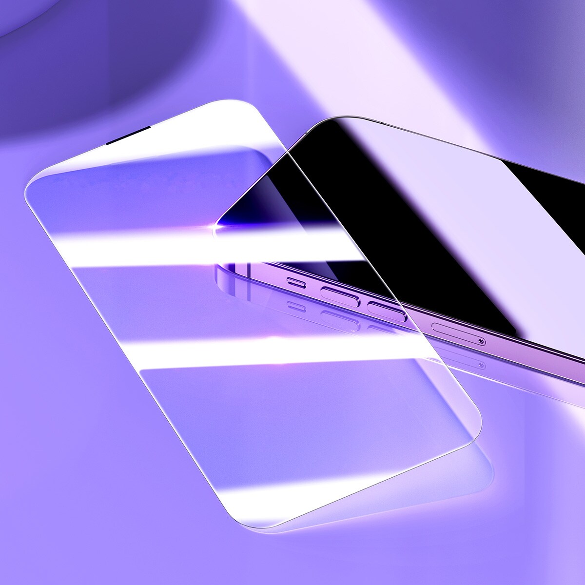 Baseus Härdat glas för helskärm för iPhone 14 Pro med högtalarskydd 0,3 mm + monteringsram