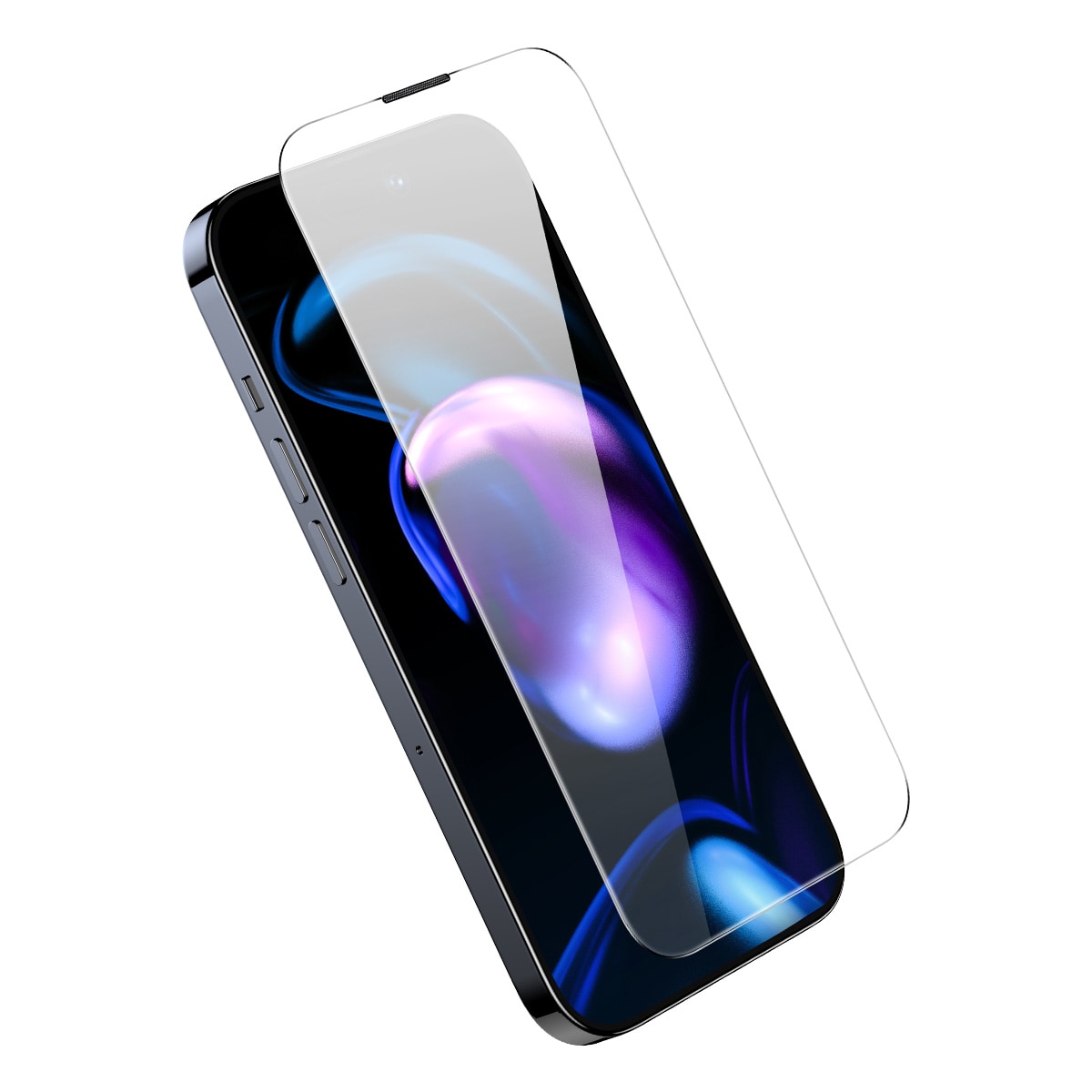 Baseus Härdat glas för helskärm för iPhone 14 Pro med högtalarskydd 0,3 mm + monteringsram