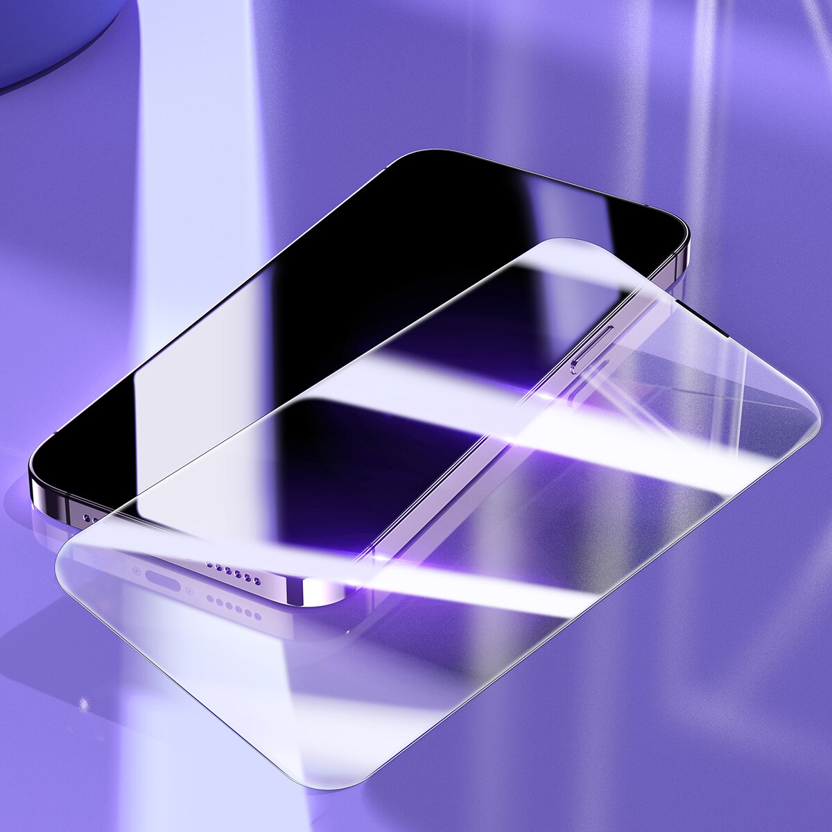 Baseus Härdat glas för helskärm för iPhone 14 Pro med högtalarskydd 0,3 mm + monteringsram