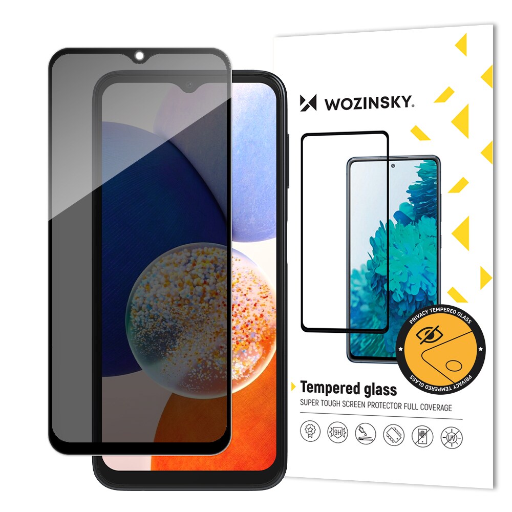 Wozinsky Sekretessglas Härdat glas Samsung Galaxy A14 5G / Galaxy A14 med Anti Spy Sekretessfilter