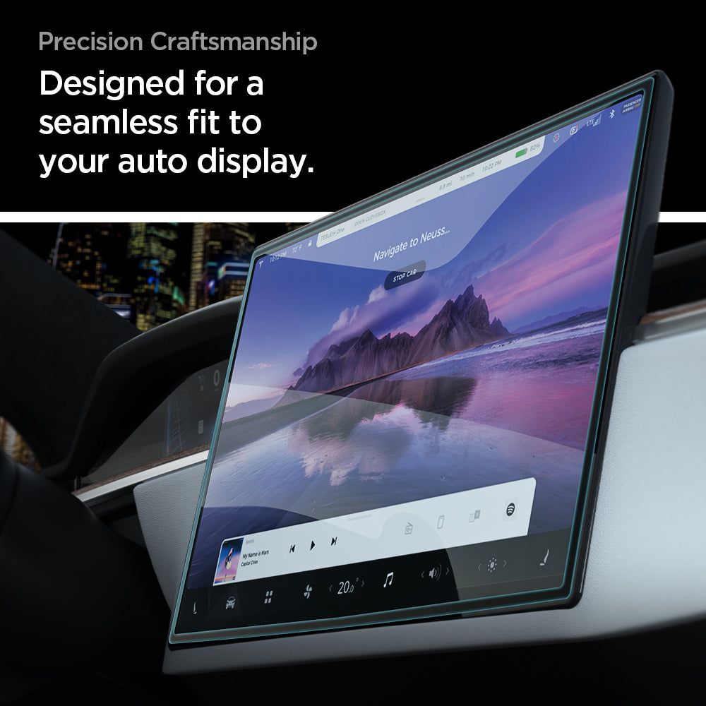 Spigen Glas.tR EZ Fit härdat glas för Tesla Model X 2022 / Model S 2021 - Svart