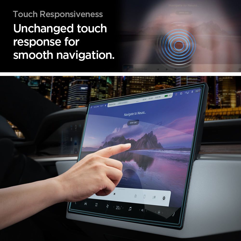 Spigen Glas.tR EZ Fit härdat glas för Tesla Model X 2022 / Model S 2021 - Svart