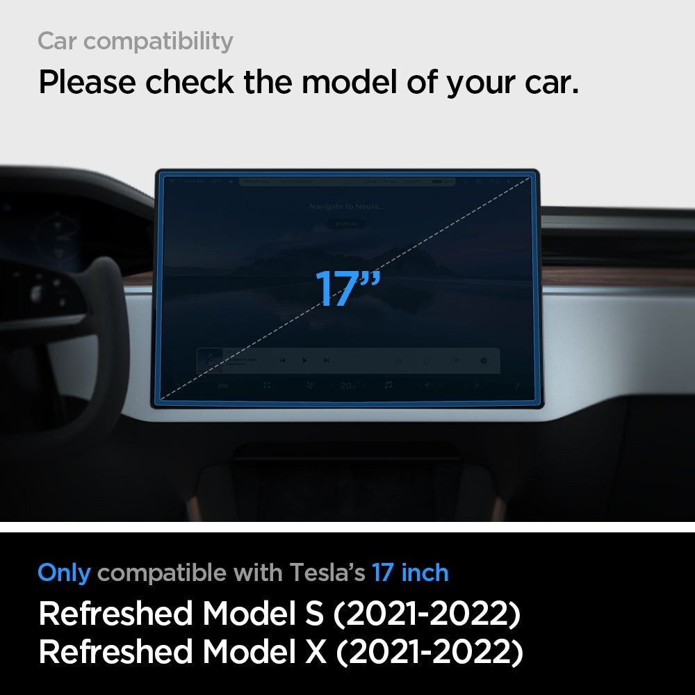 Spigen Glas.tR EZ Fit härdat glas för Tesla Model X 2022 / Model S 2021 - Svart