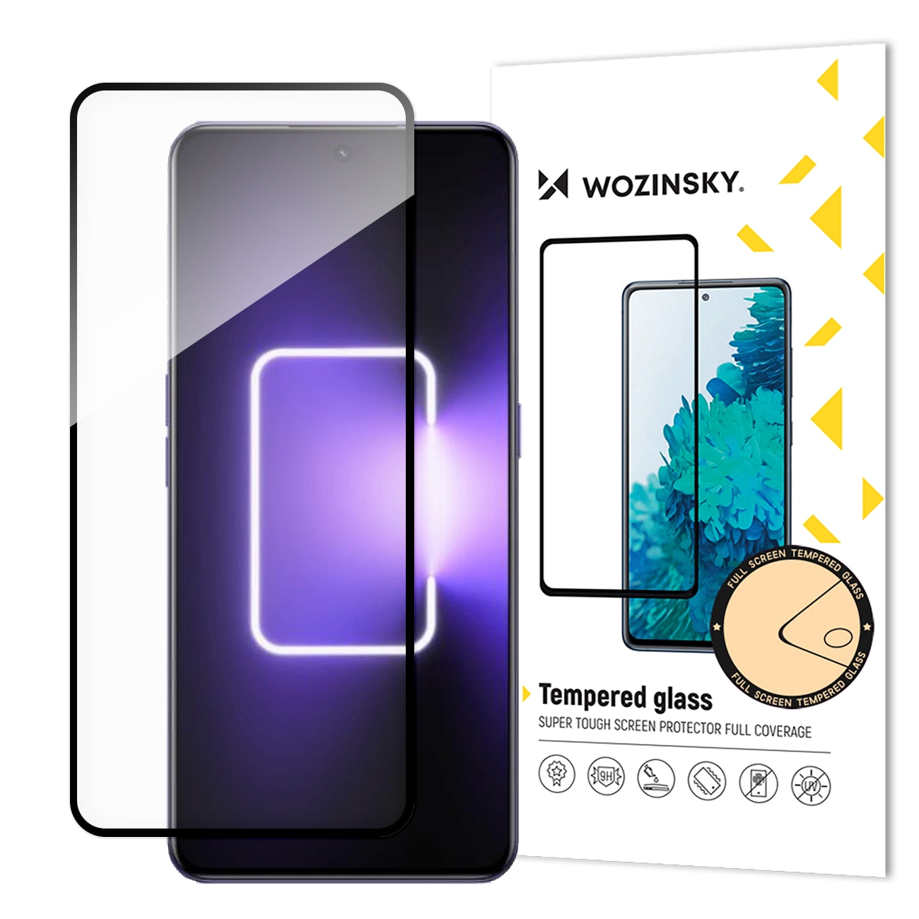 Wozinsky Fullt härdat glas för Realme GT Neo 5/GT3 9H skärmskydd med svart ram