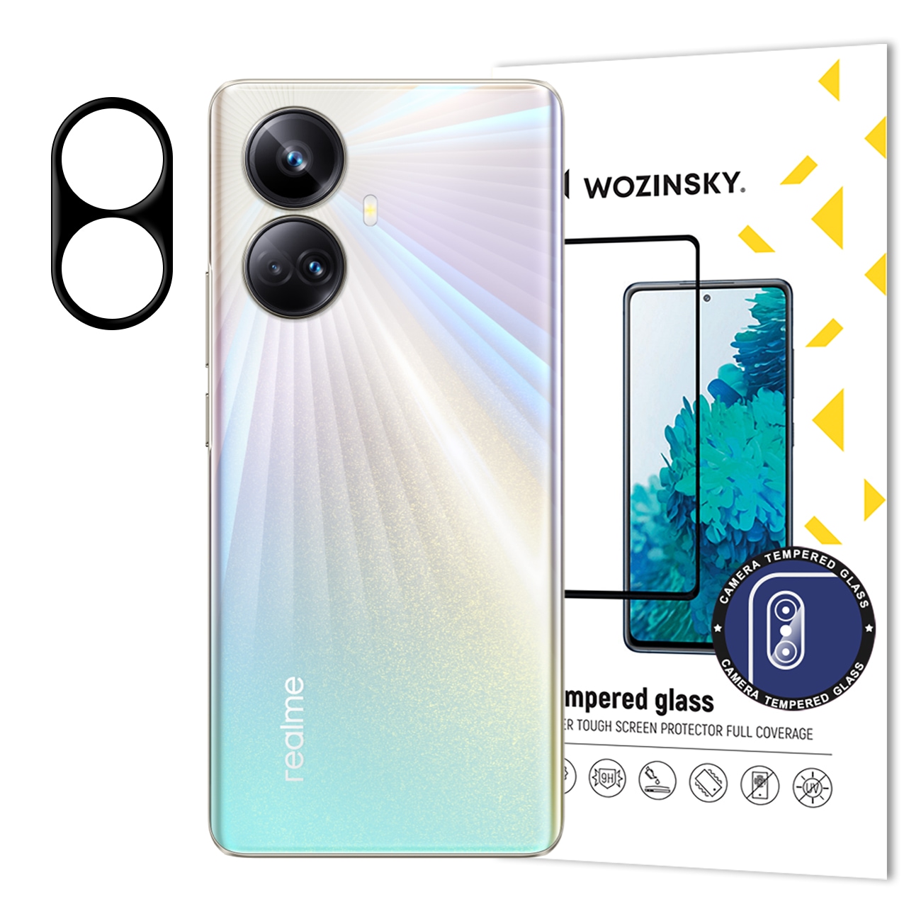 Wozinsky Full kamera Glas härdat glas för Realme 10 Pro + för 9H-kamera