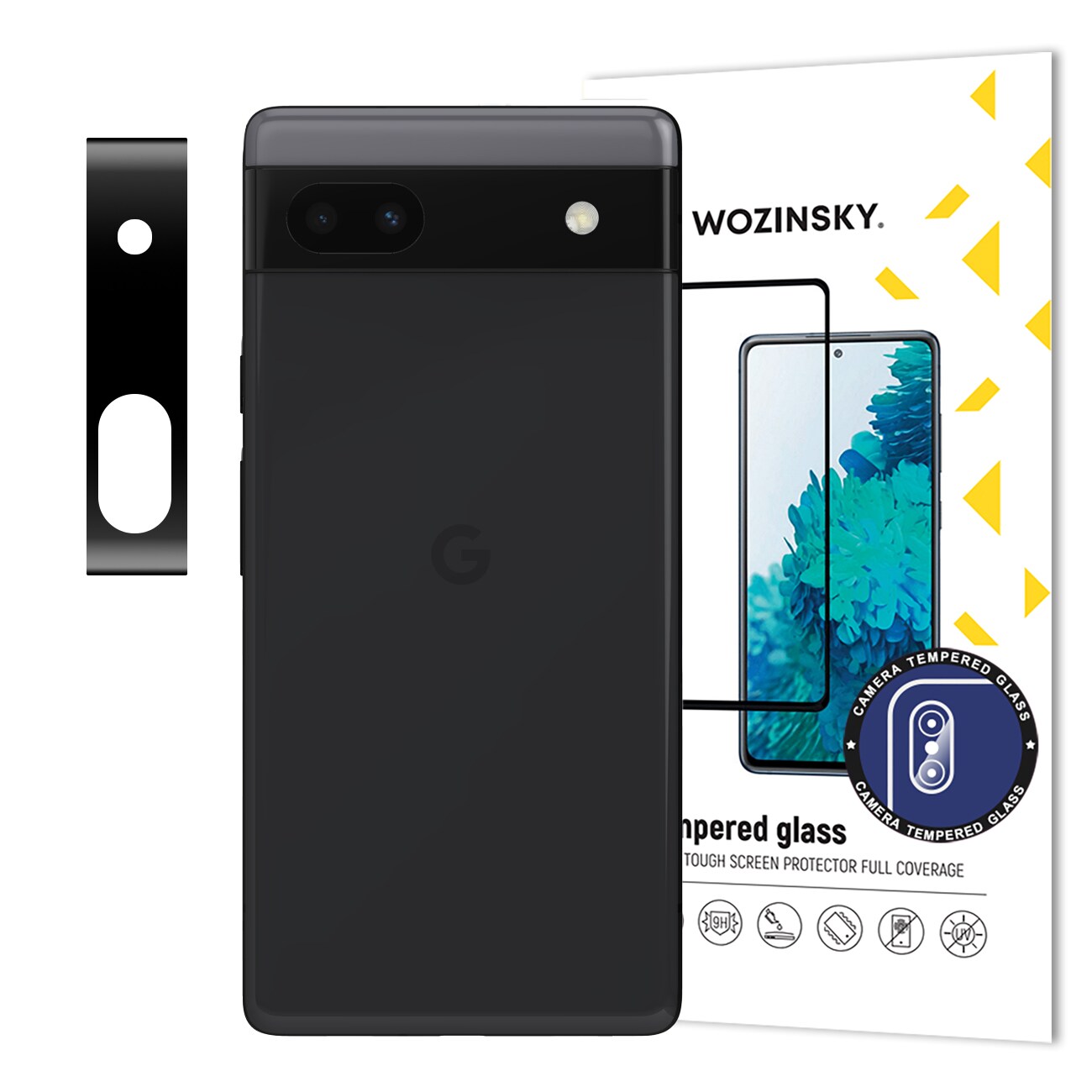 Wozinsky Full kamera Glas härdat glas för Google Pixel 6a för 9H-kamera