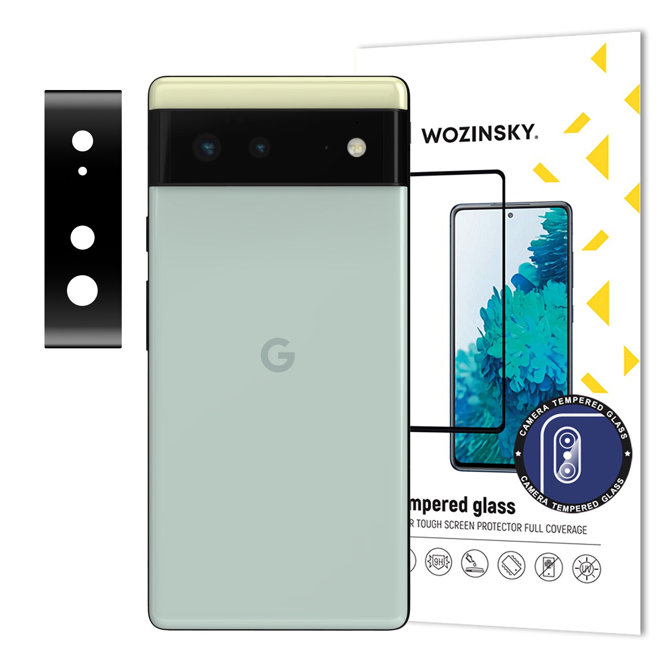 Wozinsky Full kamera Glas härdat glas för Google Pixel 6 för 9H-kamera