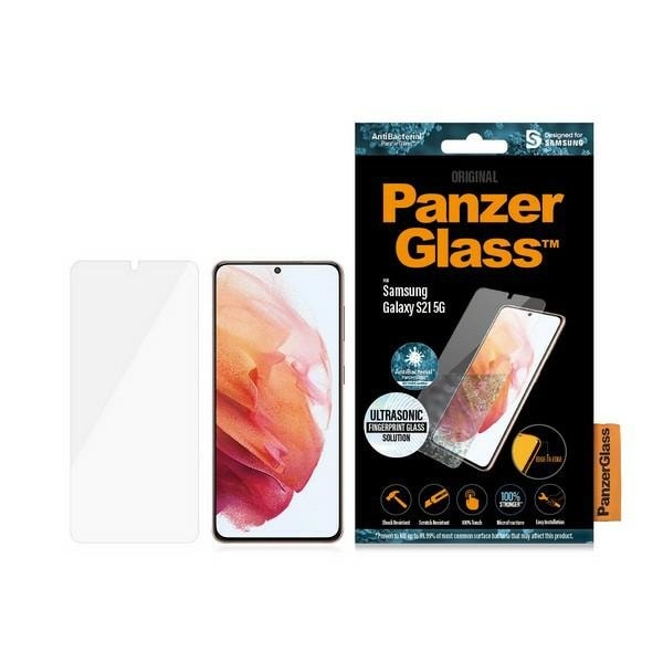 PanzerGlass E2E Microfracture antibakteriellt glas för Samsung Galaxy S21 - med svart ram