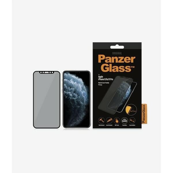 PanzerGlass E2E Super+ sekretesshärdat glas för iPhone X / XS / 11 Pro - med svart ram