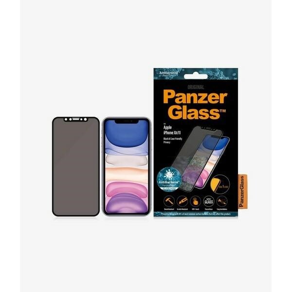 PanzerGlass E2E Super+ privacy härdat glas för iPhone XR / 11 - med svart ram