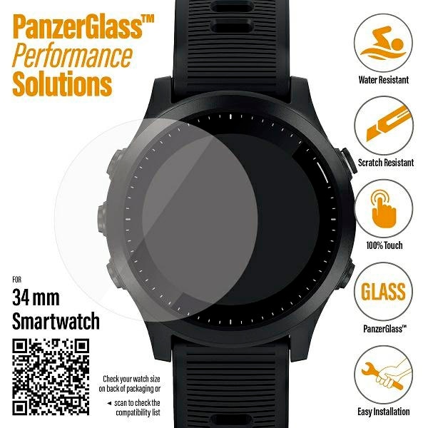 PanzerGlass Skärmskydd för Samsung Galaxy Watch 3 34mm / Garmin 645 / Fossil Q Venture 4 / Skagen 2