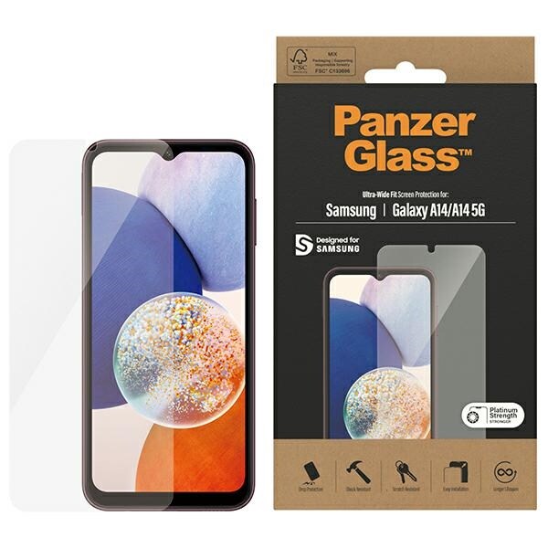 PanzerGlass Härdat glas med ultrabred passform för Samsung Galaxy A14 5G / A14