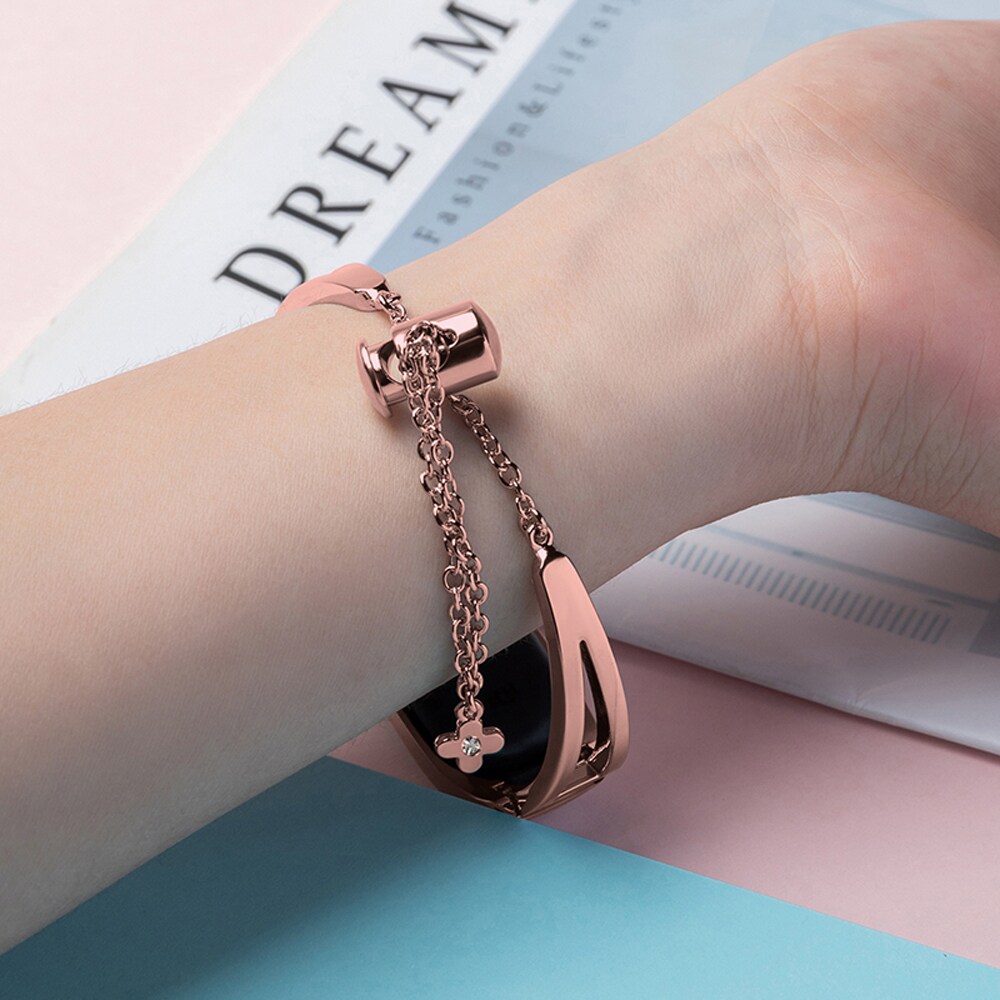 Metallarmband för Xiaomi Mi Band 3 / 4 / 5 / 6 bandrem - rosa