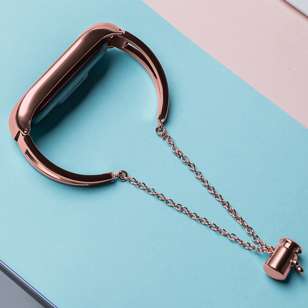 Metallarmband för Xiaomi Mi Band 3 / 4 / 5 / 6 bandrem - rosa