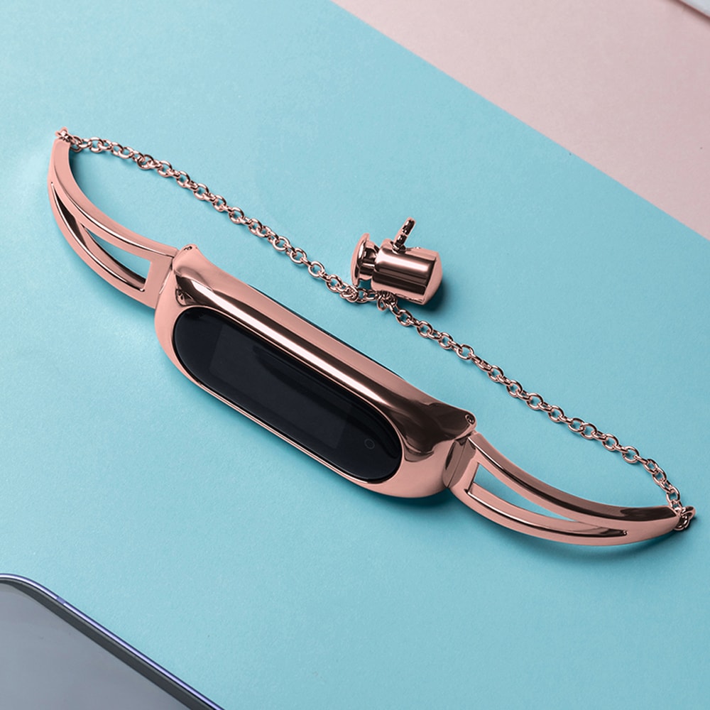 Metallarmband för Xiaomi Mi Band 3 / 4 / 5 / 6 bandrem - rosa