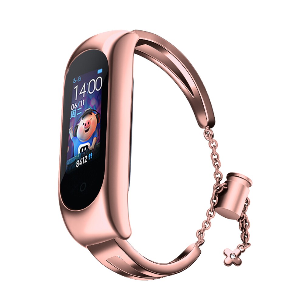 Metallarmband för Xiaomi Mi Band 3 / 4 / 5 / 6 bandrem - rosa