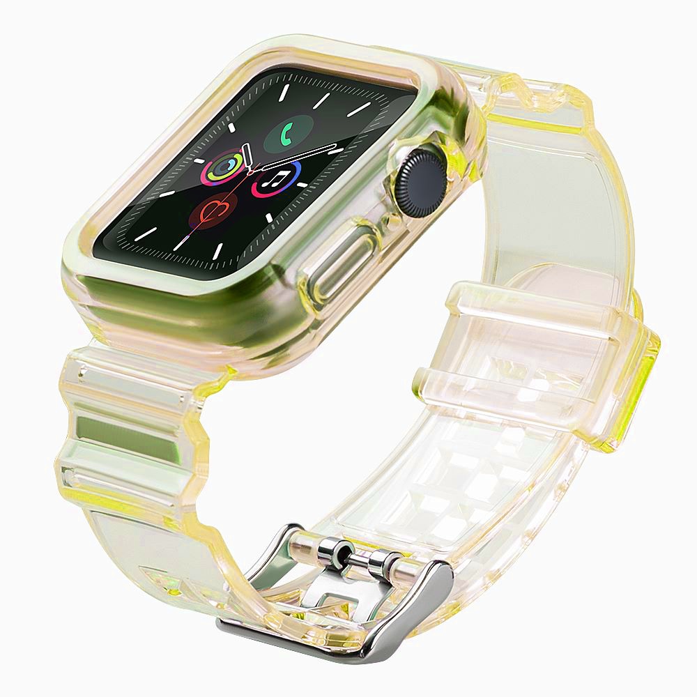 Silikonband Armband Boett Rem Ljus Set för Apple Klocka 44mm - Gul