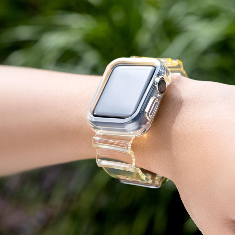 Silikonband Armband Boett Rem Ljus Set för Apple Klocka 44mm - Gul