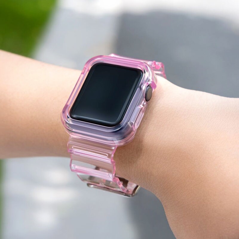 Silikonarmband Armband Fodral Armband Ljus Set för Apple Klocka 42mm - Röd
