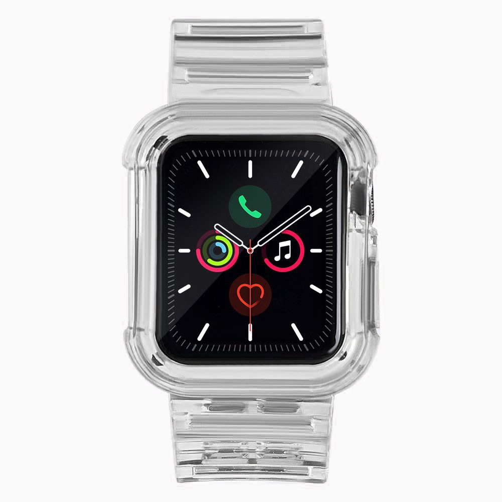 Silikonarmband Armband Fodral Armband Ljus Set för Apple Klocka 40mm - Svart