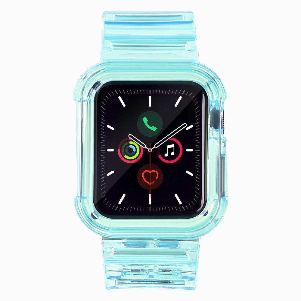 Silikonarmband Armband Fodral Armband Ljus Set för Apple Klocka 40mm - Blå