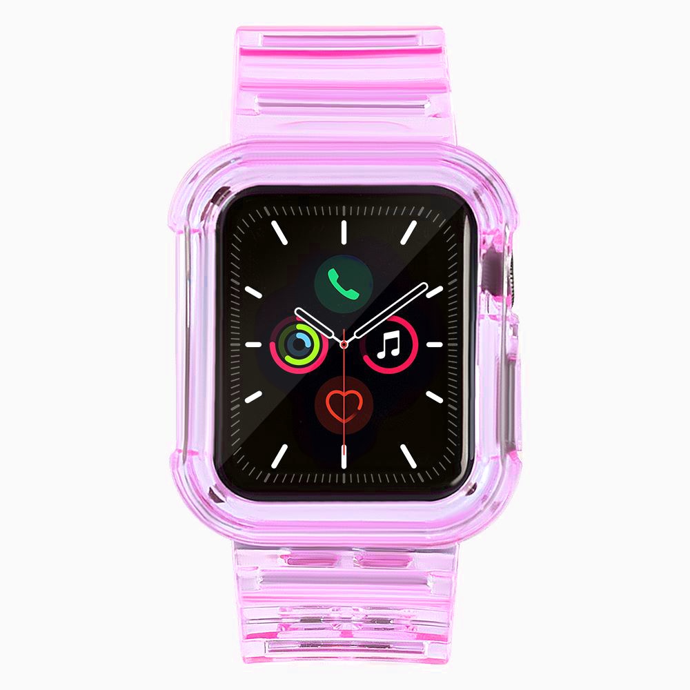 Silikonarmband Armband Fodral Armband Ljus Set för Apple Klocka 40mm - Röd